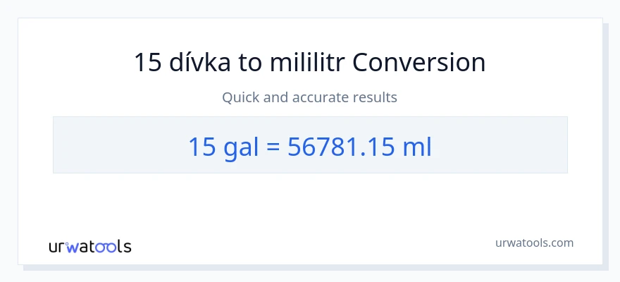 Konverze z Galony na mililitrů: 15