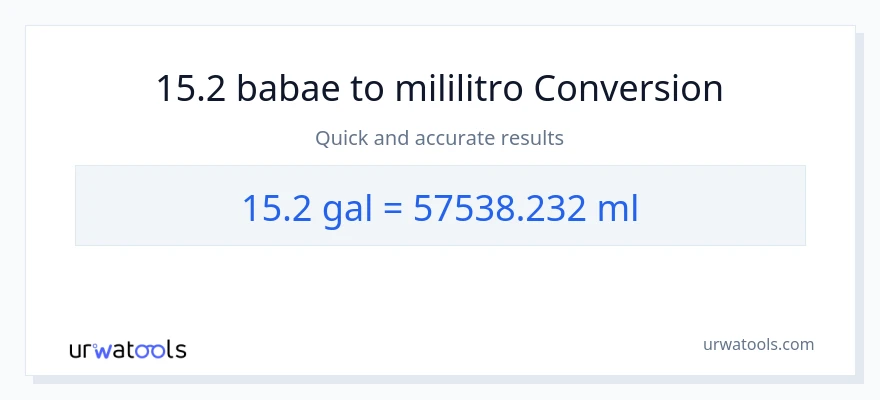 15.2 Mga galon patungong mga mililitro na conversion