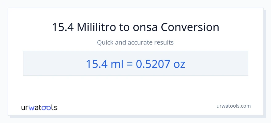 15.4 mga mililitro patungong Mga onsa na conversion