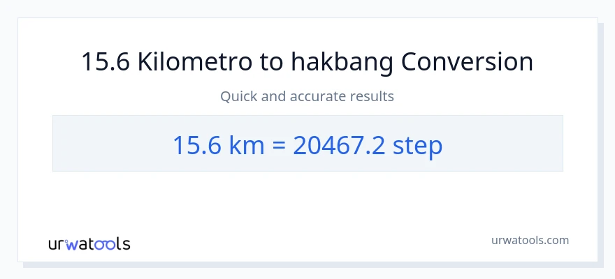 15.6 Kilometro patungong mga hakbang na conversion