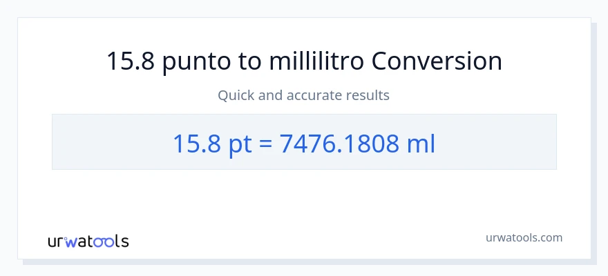 Conversione da 15.8 Pints a millilitri
