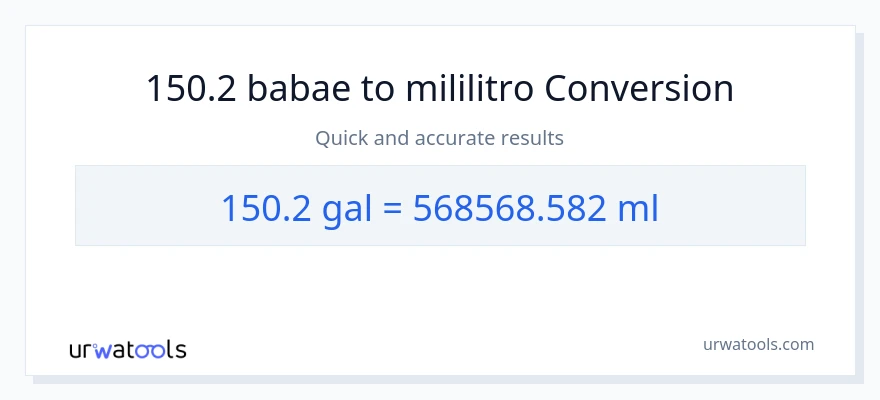150.2 Mga galon patungong mga mililitro na conversion