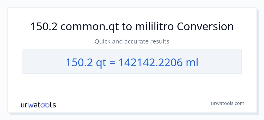 150.2 Quarts patungong mga mililitro na conversion