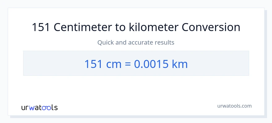 151 Centimeter til Kilometer konvertering