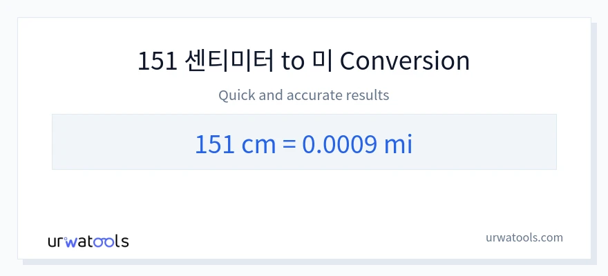151 센티미터에서 마일으로의 변환