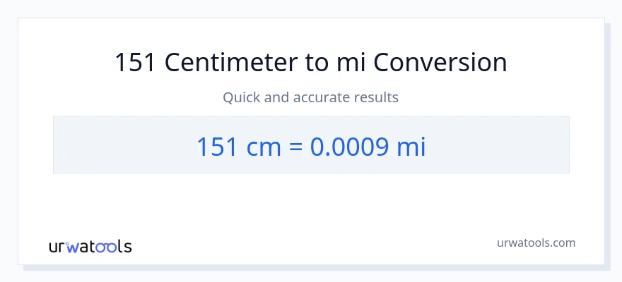 151 Centimeter til miles konvertering