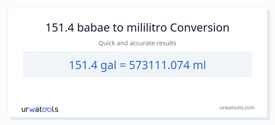 151.4 Mga galon patungong mga mililitro na conversion