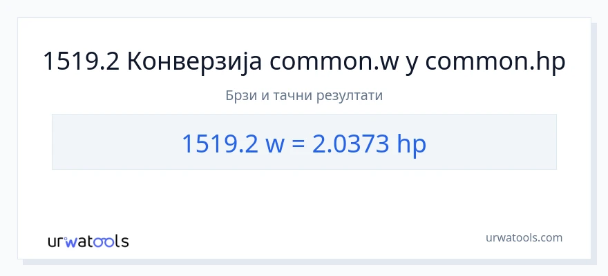 Конверзија од вати до коњске снаге: 1}