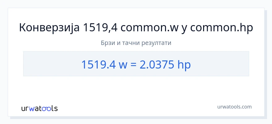 Конверзија од вати до коњске снаге: 1}