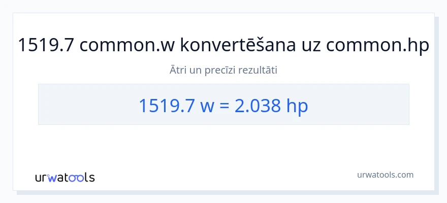 1519.7 vati uz zirgspēki konversiju