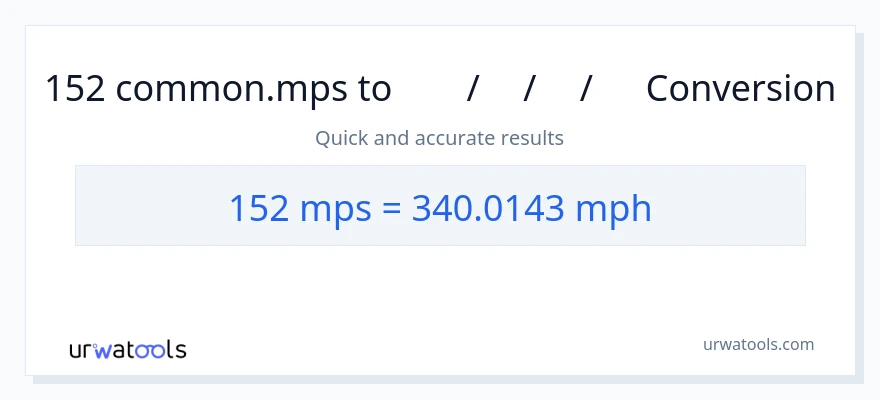 152 Meters Per Second ൽ നിന്ന് മണിക്കൂറിൽ മൈൽ ലേക്ക് പരിവർത്തനം