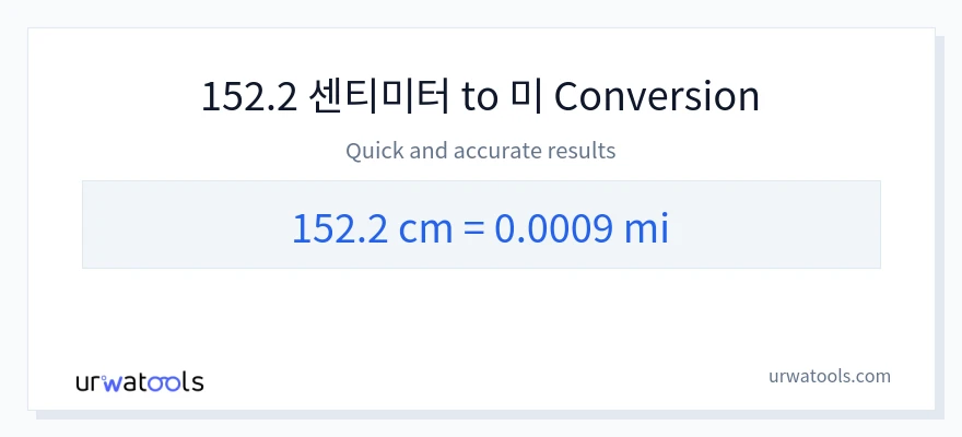 152.2 센티미터에서 마일으로의 변환