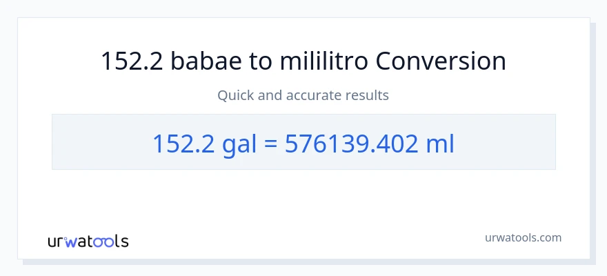 152.2 Mga galon patungong mga mililitro na conversion