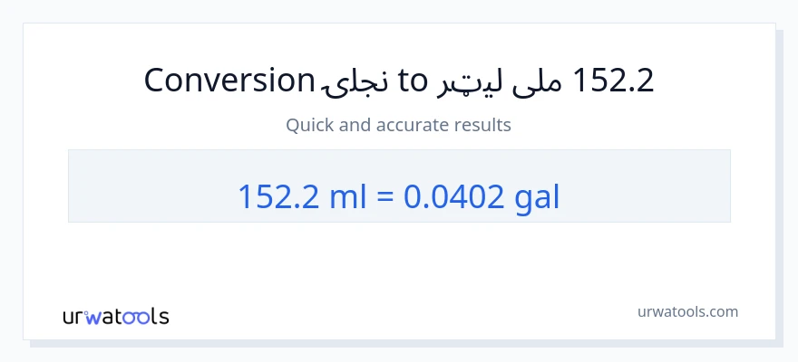 152.2 ملی لیټرونه ته ګیلنونه بدلون