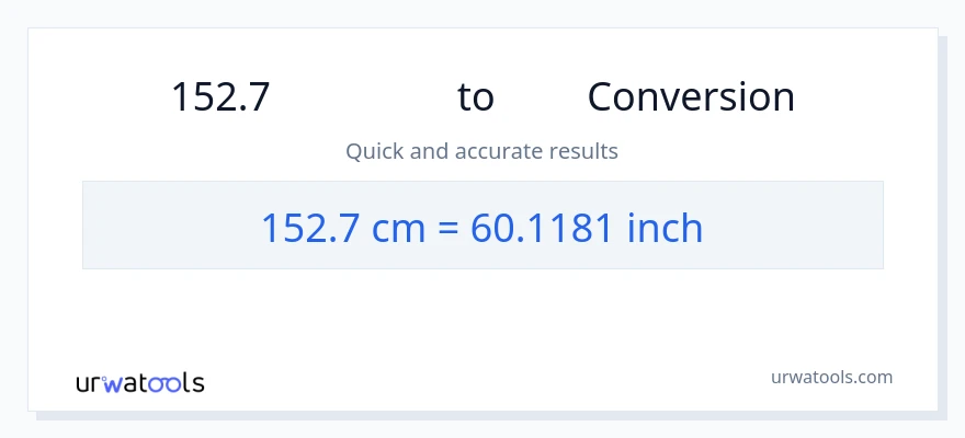 152.7 センチメートル から インチ への変換