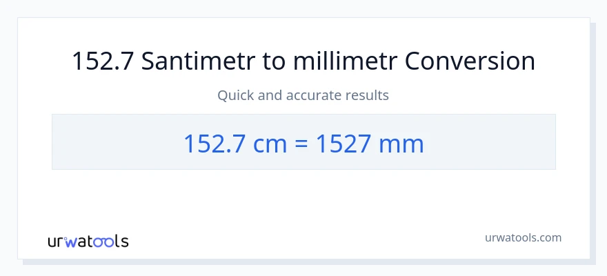 152.7 Santimetr-dən millimetr-ə çevrilmə