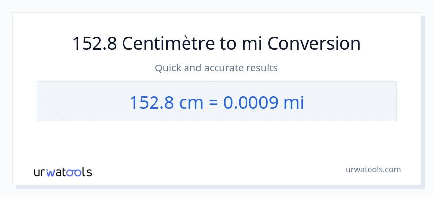 Conversion 152.8 Centimètres vers kilomètres