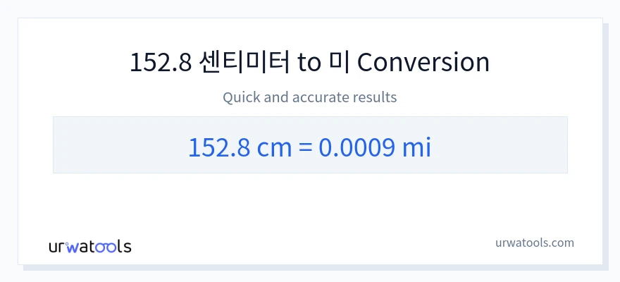 152.8 센티미터에서 마일으로의 변환