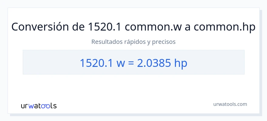 Conversión de 1520.1 vatios a caballo de fuerza
