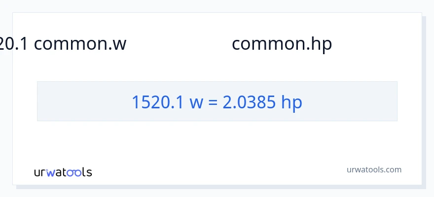 1520.1 வாட்ஸ் இலிருந்து குதிரைத்திறன் வரை மாற்றம்