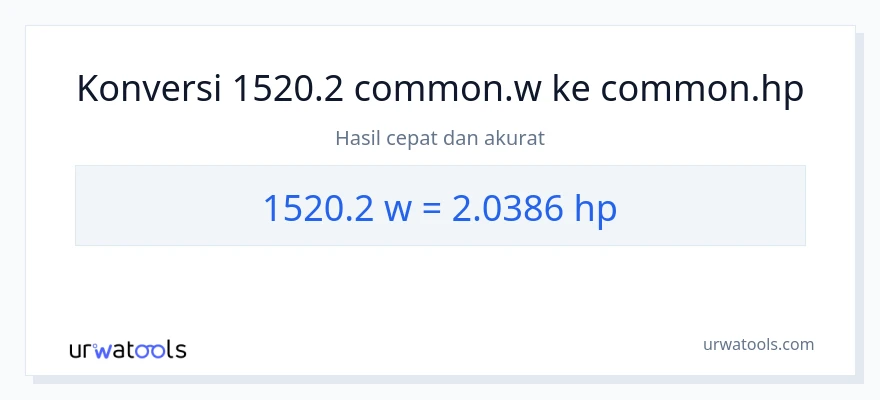 Konversi 1520.2 watt ke daya kuda