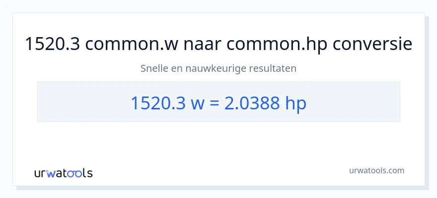 1520.3 watt naar paardenkracht conversie