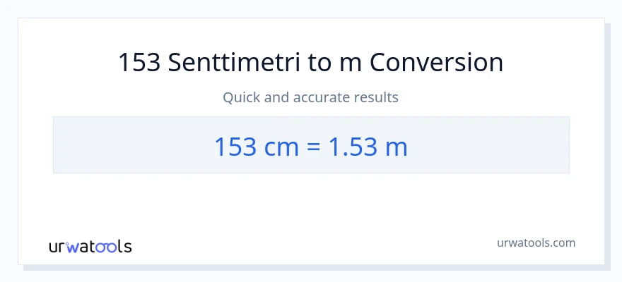 153 Senttimetrit - Mittarit muunnos