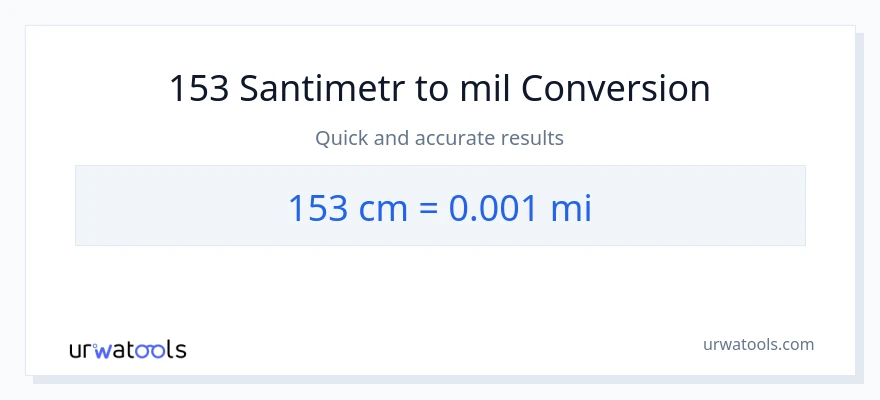 153 Santimetr-dən mil-ə çevrilmə