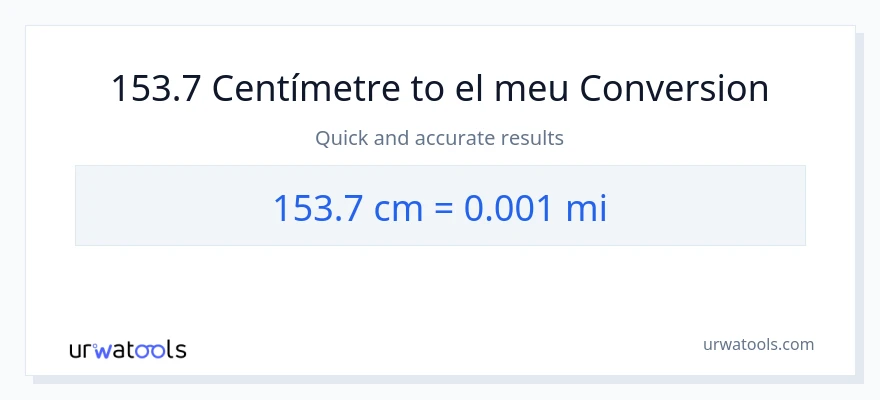 Conversió de 153.7 Centímetres a milles