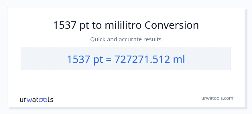 1537 Pints patungong mga mililitro na conversion