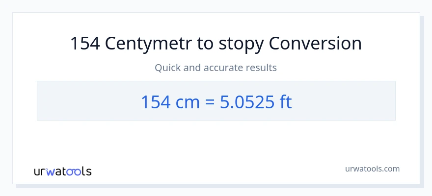 Konwersja 154 Centymetry do Stopy