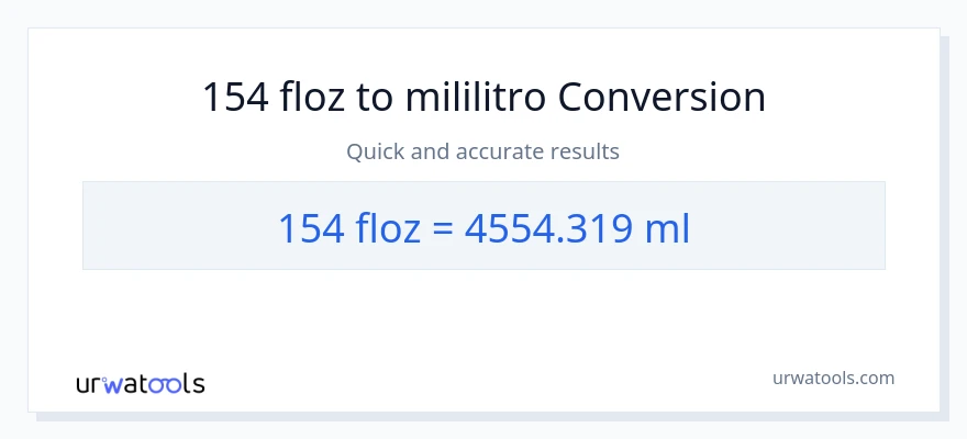 154 mga onsa ng likido patungong mga mililitro na conversion