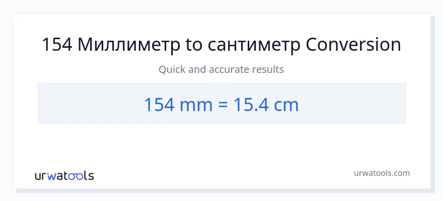 154 миллиметры в Сантиметры преобразование