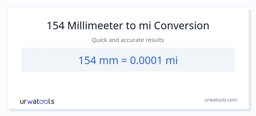 154 millimeetrid konversioon miilid-ks