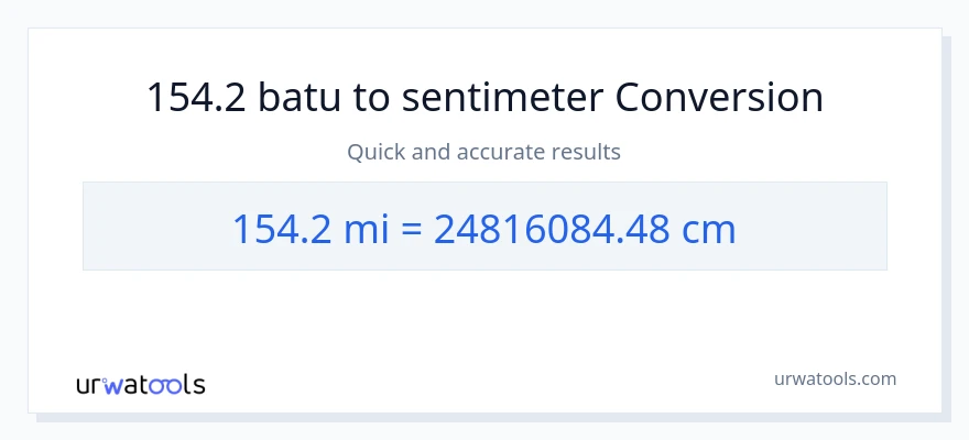 Penukaran 154.2 batu kepada Sentimeter
