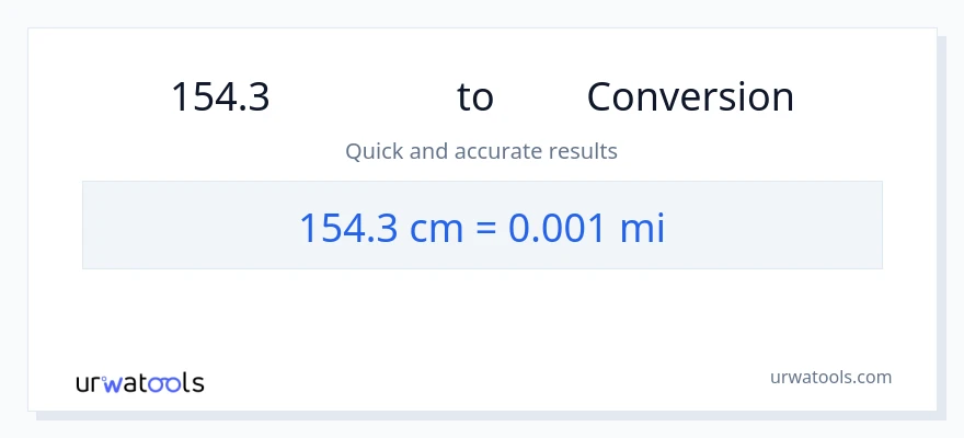 154.3 センチメートル から マイル への変換