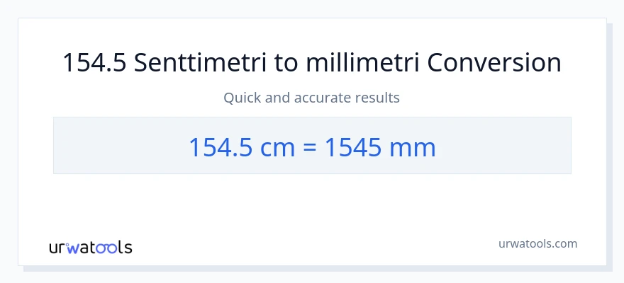 154.5 Senttimetrit - millimetrit muunnos