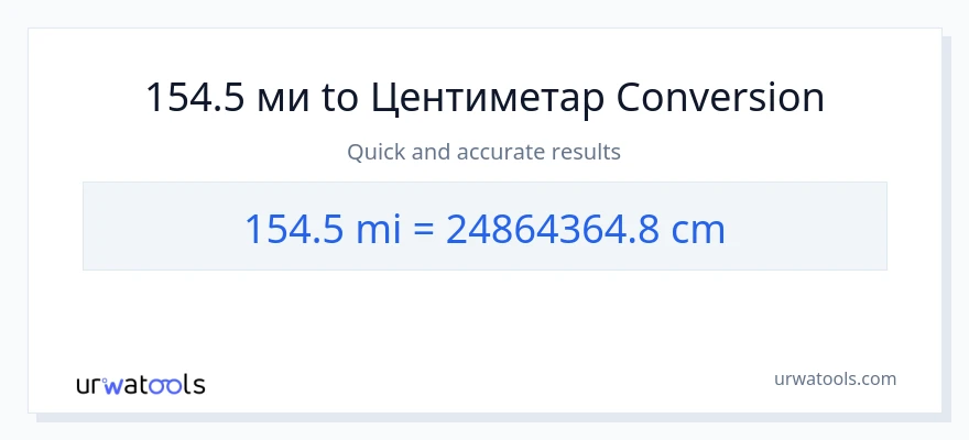 Конверзија од миље до Центиметри: 1}