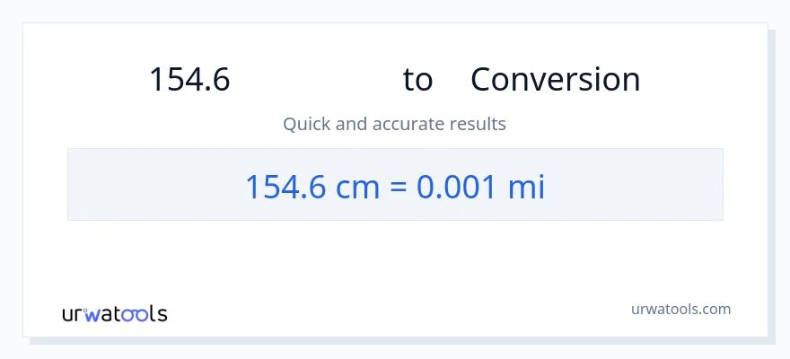 การแปลง 154.6 เซนติเมตร เป็น ไมล์