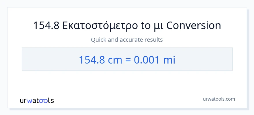 Μετατροπή 154.8 Εκατοστά σε μίλια