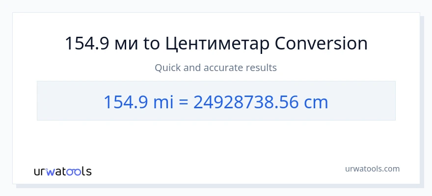Конверзија од миље до Центиметри: 1}