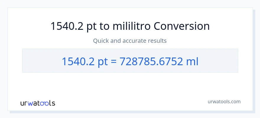1540.2 Pints patungong mga mililitro na conversion