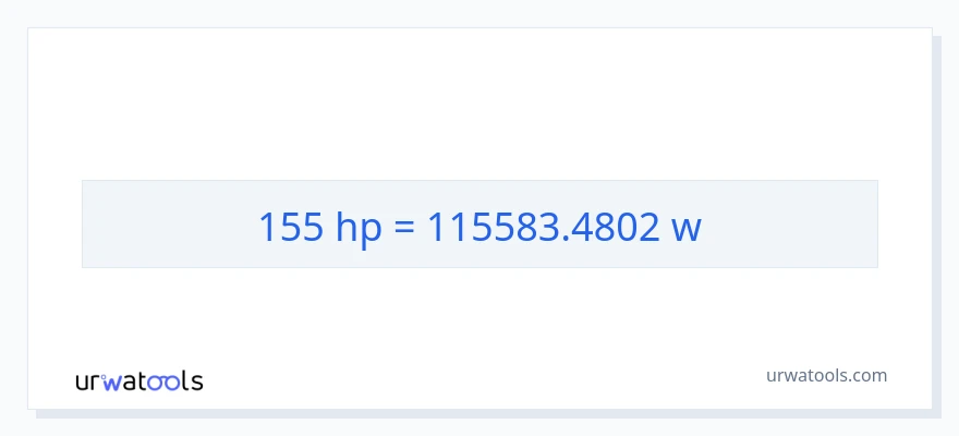 تبدیل 155 اسب بخار به وات