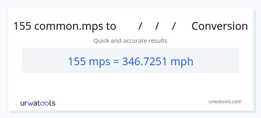 155 Meters Per Second ൽ നിന്ന് മണിക്കൂറിൽ മൈൽ ലേക്ക് പരിവർത്തനം