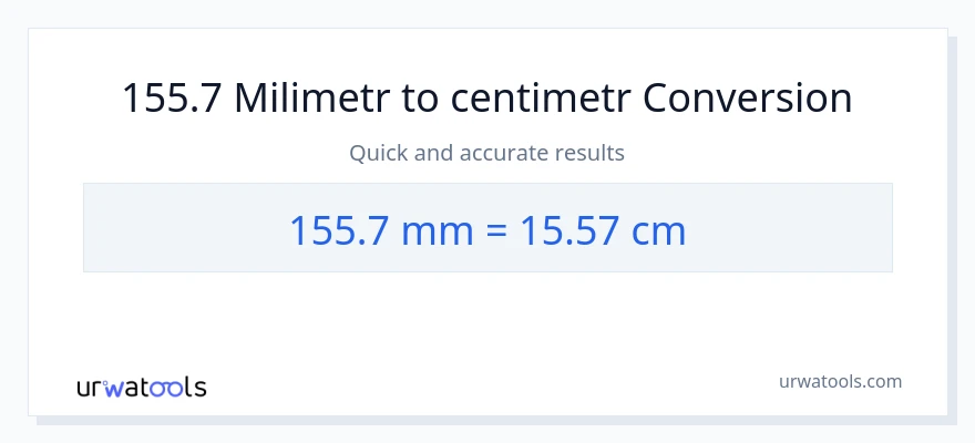 Konverze z milimetry na Centimetry: 155.7