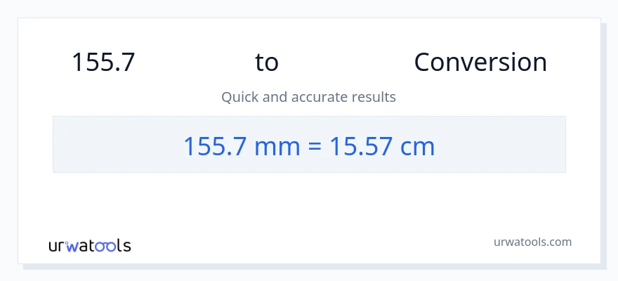 การแปลง 155.7 มิลลิเมตร เป็น เซนติเมตร