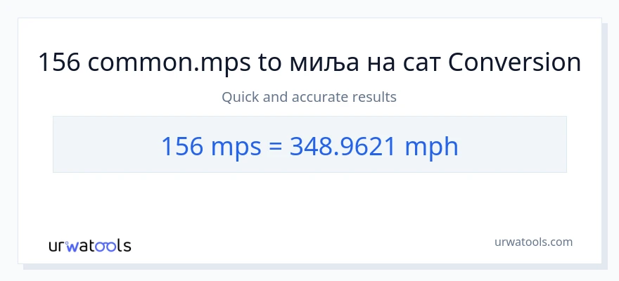 Конверзија од Meters Per Second до миља на сат: 1}