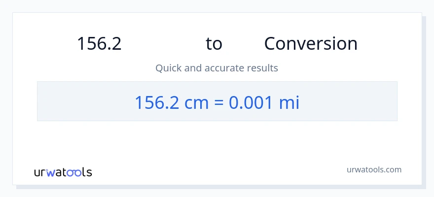 156.2 センチメートル から マイル への変換