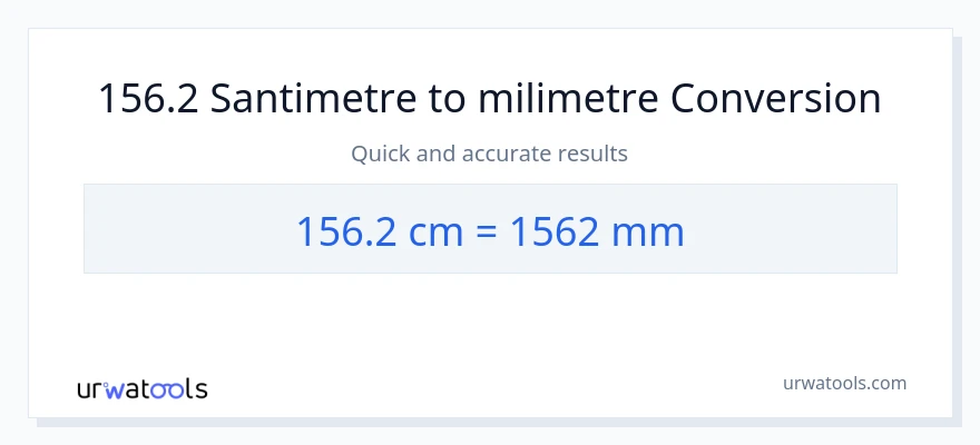 156.2 Santimetre'den milimetre'e dönüşüm