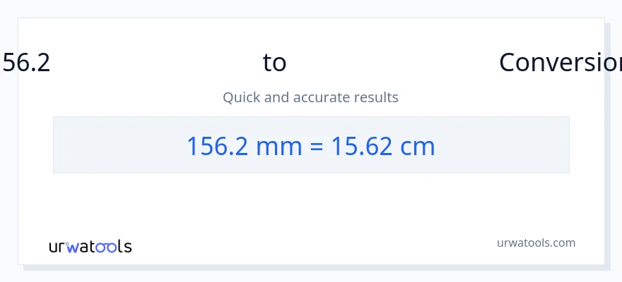 156.2 மில்லிமீட்டர்கள் இலிருந்து சென்டிமீட்டர்கள் வரை மாற்றம்